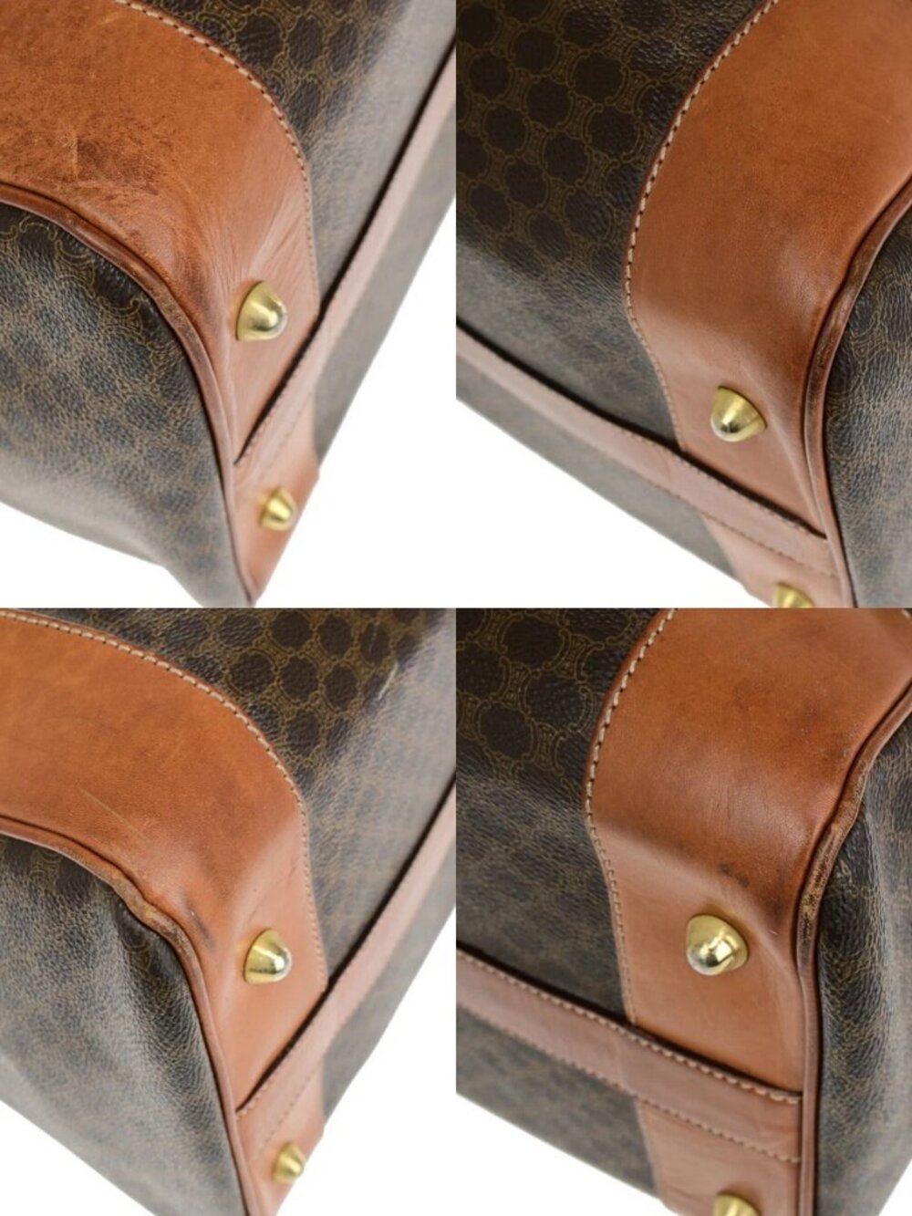 CELINE Logo Macadam Pattern Travel Hand Bag PVC Leather Brown GHW Italy 65YF574 - Picture 6 of 16